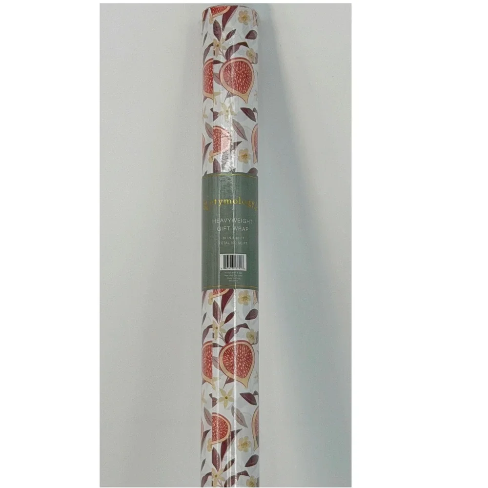 Etymology Heavyweight Gift Wrap Roll 100 SqFt Fig Floral Pattern Elegant 109-11